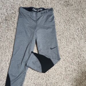 Nike Kids Gray and Black Leggings